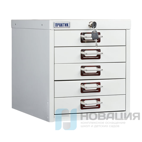 Шкаф металлический для документов ПРАКТИК "MDC-A4/315/5", 5 ящиков, 314х277х405 мм, собранный