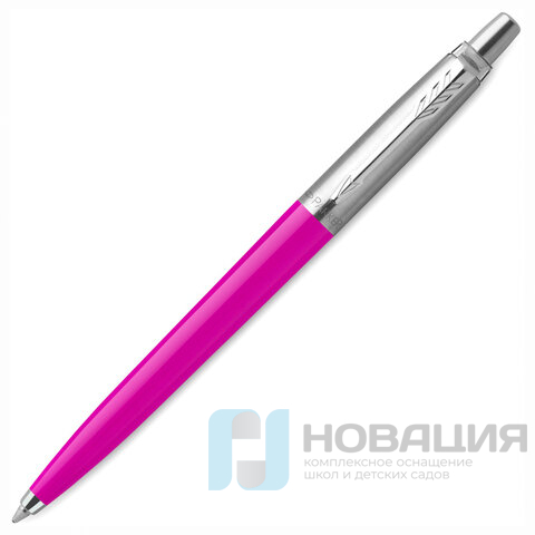 Ручка шариковая PARKER "Jotter Orig Magenta", корпус розовый, детали хром, блистер, синяя, 2075996