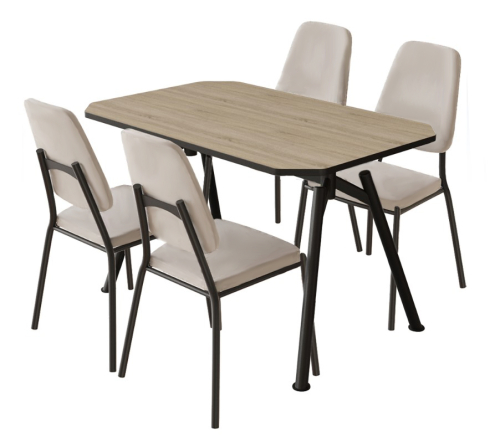 Обеденная группа Лофт стол и стулья на металлокаркасе