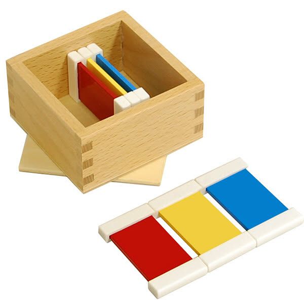 Монтессори материал "Ящик с шестью цветными табличками"