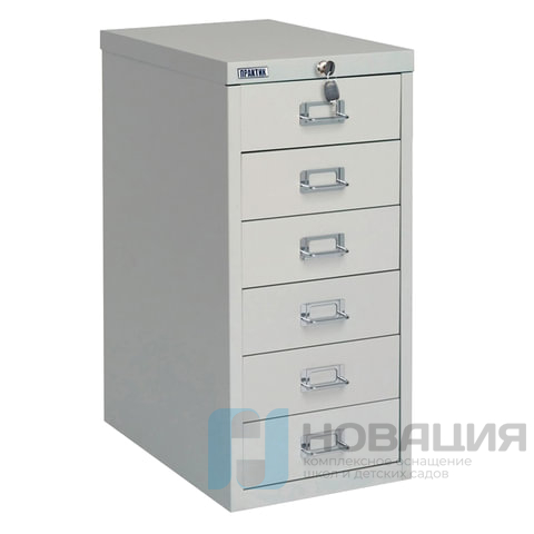 Шкаф металлический для документов ПРАКТИК "MDC-A4/650/6", 6 ящиков, 650х277х405 мм, собранный