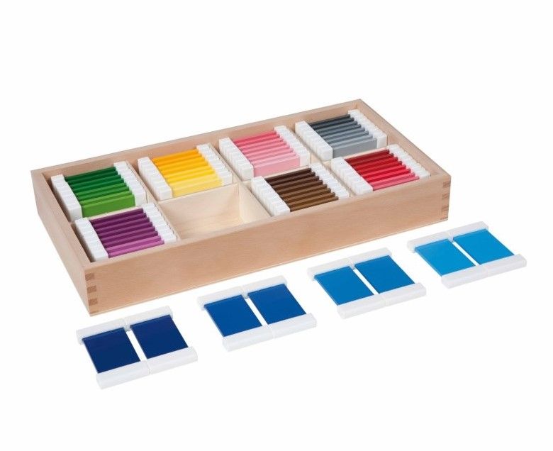 Монтессори материал "Ящик с цветными табличками 8 отделений по 8 цветов"