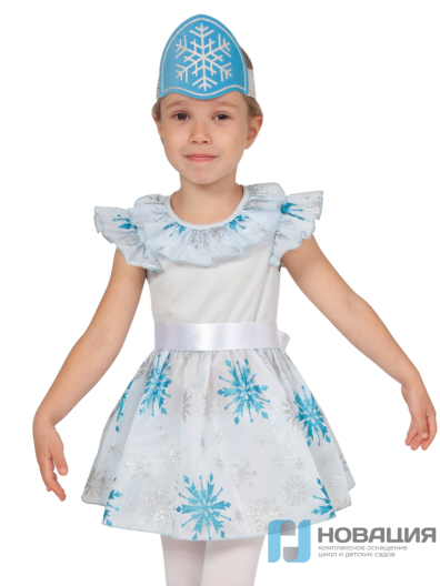 Детский карнавальный костюм Снежинка серебряная
