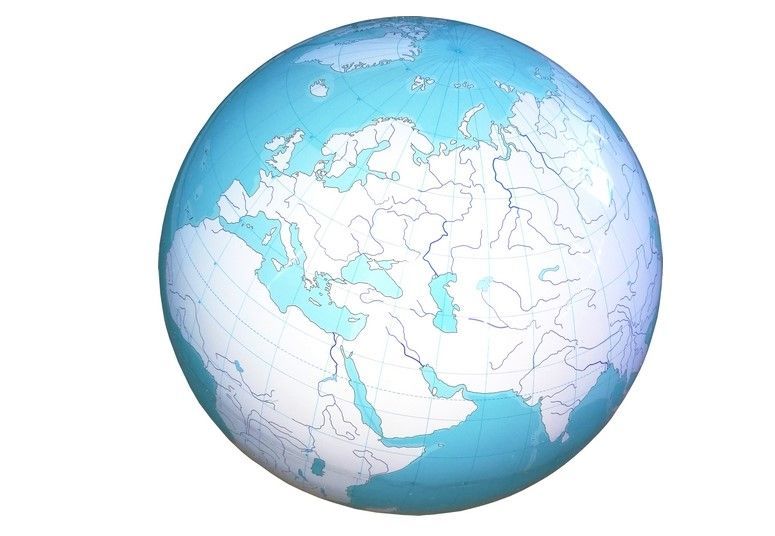 Глобус контурный Суша-вода (сфера/ полусфера)