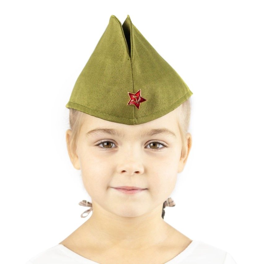 Детская военная пилотка на день победы 9 мая / солдатская военная форма