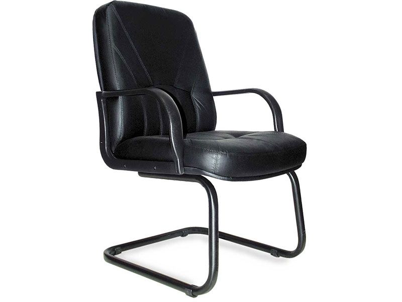 Кресло в кабинет руководителя Комо, низкая спинка, полозья
