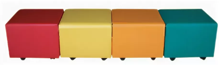 Банкетка - пуф для детей на колесиках Паровозик, 50х50х40 см (1шт)
