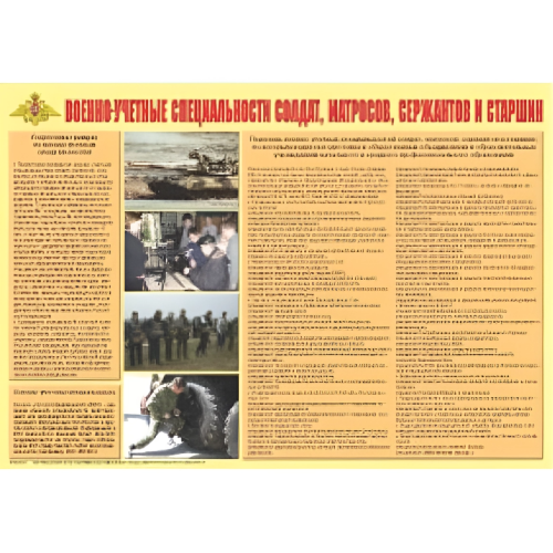 Плакат Военно-учетные специальности солдат, матросов, сержантов и старшин
