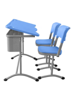 Комплект ученической мебели №5 (2-местный, регулируемый, пластик)