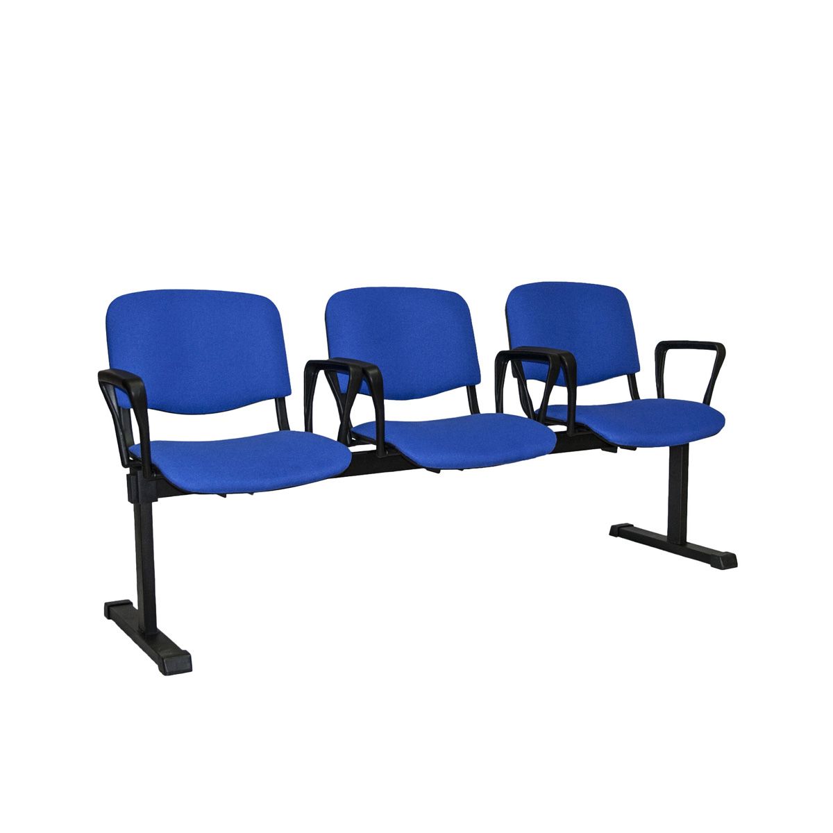 Блок стульев трехместный, сидения неоткидные, с подлокотниками для актового зала