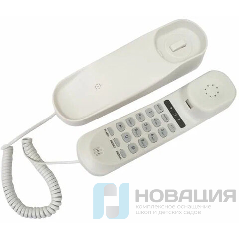 Телефон RITMIX RT-002 white, удержание звонка, тональный/импульсный режим, повтор, белый, 80002230