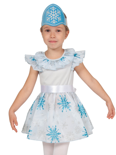 Детский карнавальный костюм Снежинка серебренная