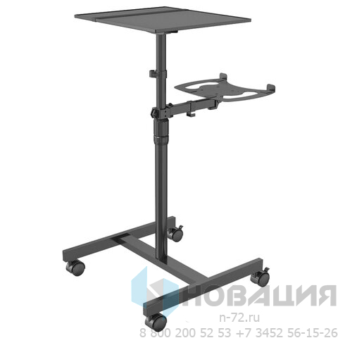 Стол для проектора CACTUS (100х37х42 см), регулировка высоты и наклона, площ.для ноутбука, CS-VM-PT01T