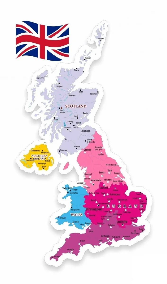 Резной стенд Политическая карта Великобритании