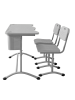 Комплект ученической мебели №4 (2-местный, регулируемый, пластик)