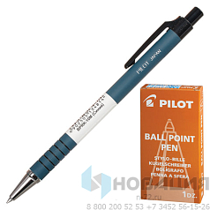 Ручка шариковая масляная автоматическая PILOT, СИНЯЯ, корпус синий, узел 0,7мм, линия письма 0,32мм, BPRK-10M