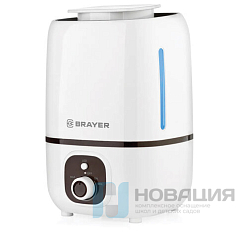 Увлажнитель BRAYER BR4701, объем бака 3 л, 25 Вт, арома-контейнер, белый