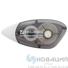 Корректирующая лента BRAUBERG BLACK&WHITE 5 мм х 8 м, корпус черный тонированный, механизм перемотки, 227800