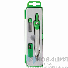 Готовальня BRAUBERG "Klasse", 3 предмета: циркуль 115 мм, грифель, точилка, пенал с подвесом, 210328