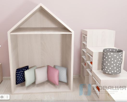 Стенка детская Домик с подушками, 900х500х1300 мм