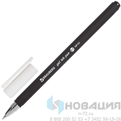 Ручка гелевая BRAUBERG "Matt Gel", ЧЕРНАЯ, корпус soft-touch, узел 0,5 мм, линия 0,35 мм, 142944