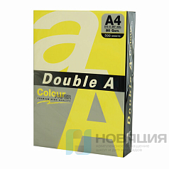 Бумага цветная DOUBLE A, А4, 80г/м2, 500 л, интенсив, желтая, ш/к 31972