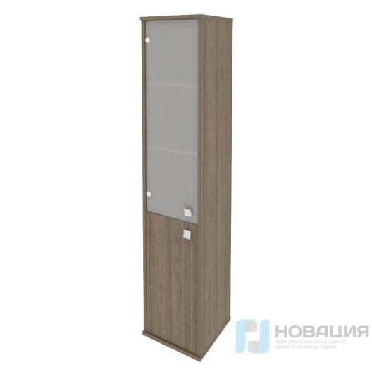 Шкаф для документов со стеклянной дверцей узкий Стайл (Style), 412х410х1980 мм