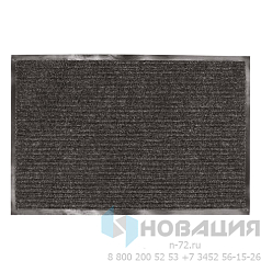 Коврик входной ворсовый влаго-грязезащитный LAIMA, 90х120 см, ребристый, толщина 7 мм, черный, 602874