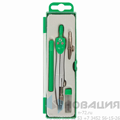 Готовальня BRAUBERG "Klasse", 4 предмета: циркуль 125 мм, рейсфедерная вставка + держатель, грифель, 210334