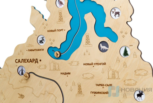 Карта регионов России деревянная (Тюменская область)