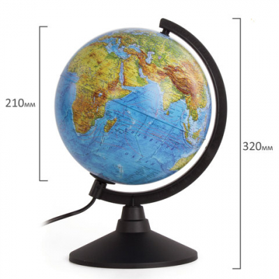 Глобус физический/политический GLOBEN "Классик", диаметр 210 мм, с подсветкой, К012100089