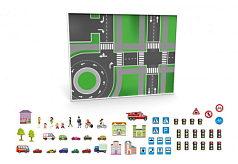 Стенд магнитный для изучения ПДД, 60 магнитов