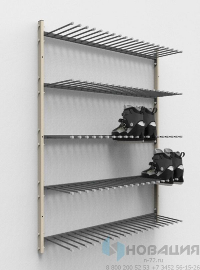 Вешалка для хранения коньков и роликов пристенная (на 25 пар)