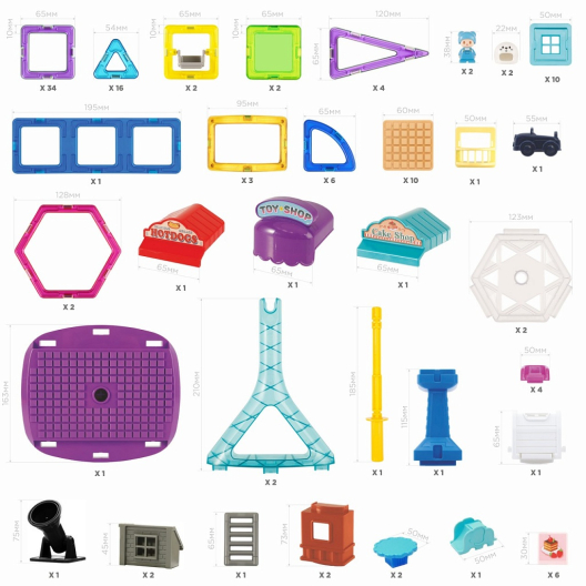 Магнитный конструктор MAGFORMERS Fantasy Land Set, 126 деталей
