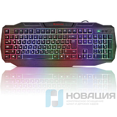 Клавиатура проводная DEFENDER Ultra HB-330L, USB, 104 клавиши, с подсветкой, черная, 45330