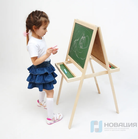 Мольберт детский двухсторонний магнитно-маркерный 120х60 см