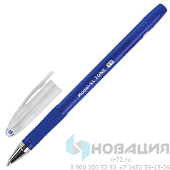 Ручка шариковая масляная с грипом BRAUBERG "Model-XL TONE", СИНЯЯ, узел 1,0 мм, линия письма 0,5 мм, 143248