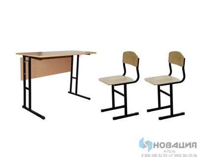 Комплект ученической мебели двухместный Бюджет, регулируемый