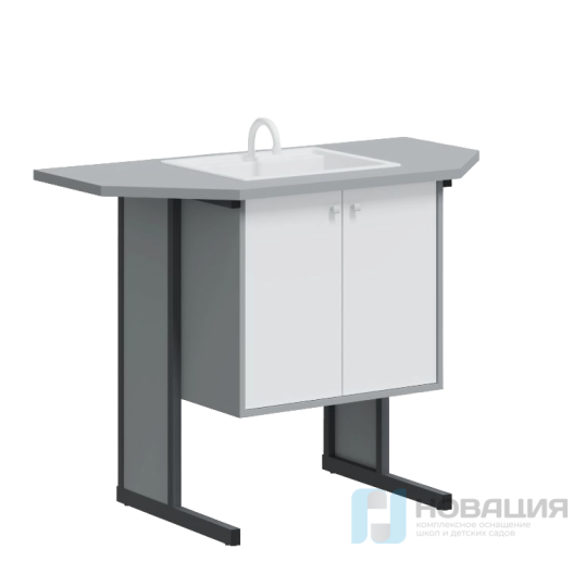 Мойка лабораторная приставная островная, 1200х600х900 мм