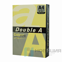 Бумага цветная DOUBLE A, А4, 80г/м2, 500 л, пастель, желтая, ш/к 29030