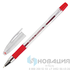 Ручка шариковая масляная с грипом BRAUBERG "Model-XL" ORIGINAL, КРАСНАЯ, узел 0,7 мм, линия письма 0,35 мм, 143244