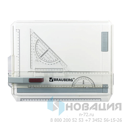 Доска чертежная А4, 370х295 мм, с рейсшиной и треугольником, BRAUBERG, 210535