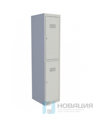 Шкаф металлический двухсекционный, 1850х400х500 мм