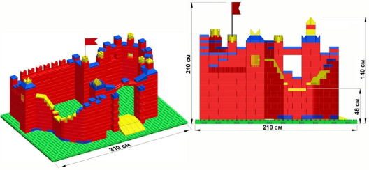 Готовое решение конструктор большой Замок-3, 80х312х210 см