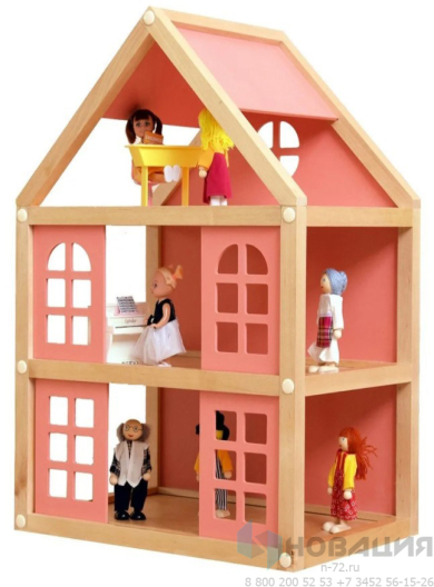 Дом кукольный 3 этажа (для кукол до 12 см)
