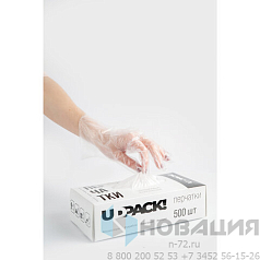 Перчатки полиэтиленовые одноразовые 250 пар (500 шт.) размер L, коробка-диспенсер, плотные