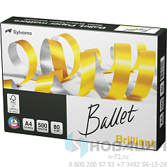 Бумага офисная А4, 80 г/м2, 500 л., марка А, BALLET BRILLIANT, ColorLok, Россия, 168% (CIE)