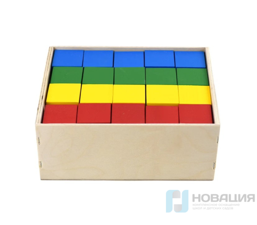 Настольный конструктор из дерева Цветные кубики (40 элементов)