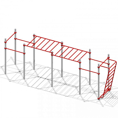 Комплекс спортивный №7 (рукоход двойной, 5 турников и шведская стенка-турник)