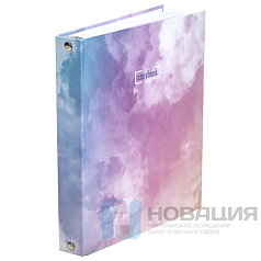 Тетрадь на кольцах А5 (175х215 мм), 240 л., обложка твердый картон, клетка, BRAUBERG, "Cloud", 404094